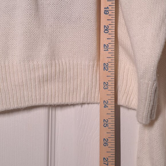 Wrangler: Cowboy Boot USED Women's Cropped Sweater (S, Cream) - Picture 4 of 7